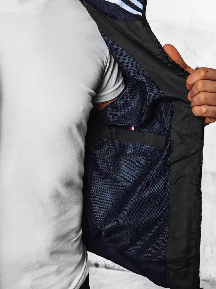 Men's Transition Jacket with Hood Black Dstreet