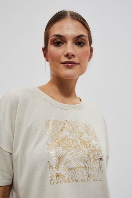 WOMEN'S SWEATSHIRT L-BL-4005 LBEIGE