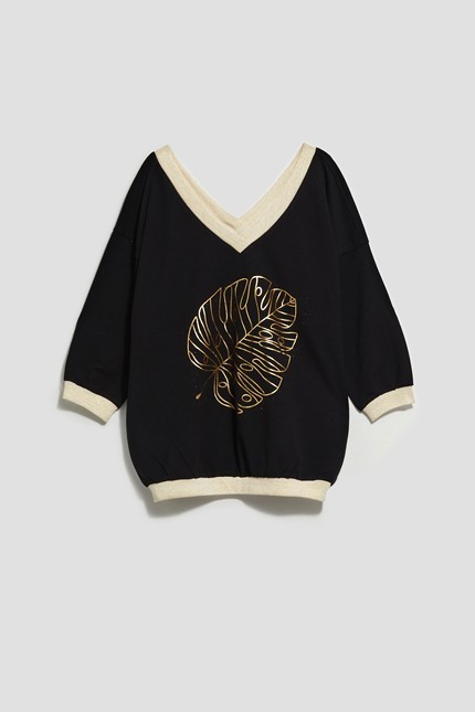 WOMEN'S SWEATSHIRT L-BL-4009 BLACK