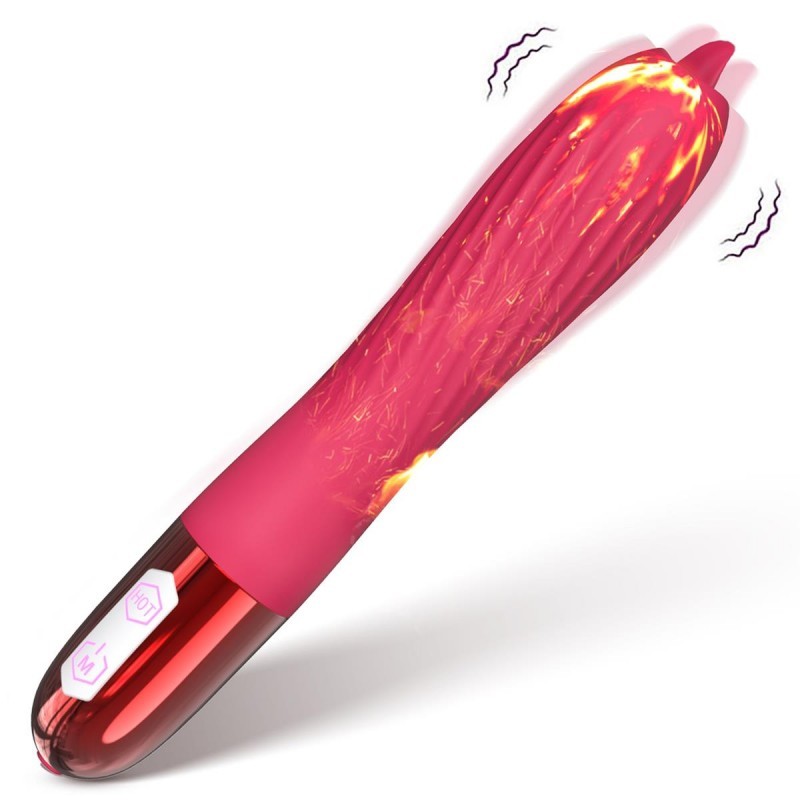 63-00070-1 Ohybný USB vibrátor s jazýčkom a funkciou nahrievania Ružová