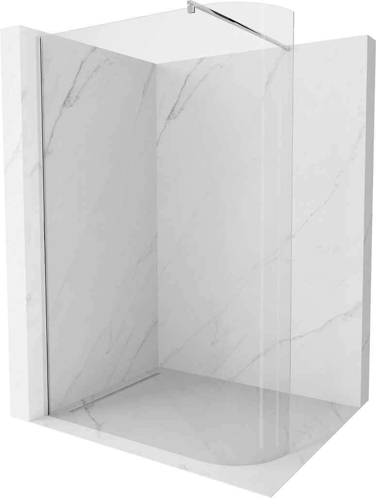 MEXEN/S - Kioto Sprchová zástena WALK-IN zaoblená 90 x 200 cm, transparent 8 mm, chróm 800-090-101-01-06