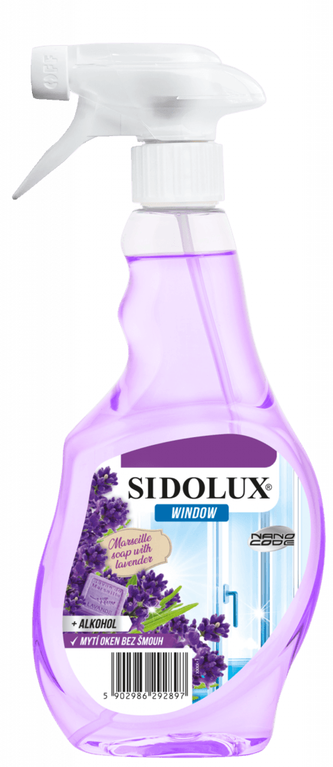Sidolux Čistič okien Nano Code Marseillské mydlo s levandulou 500 ml