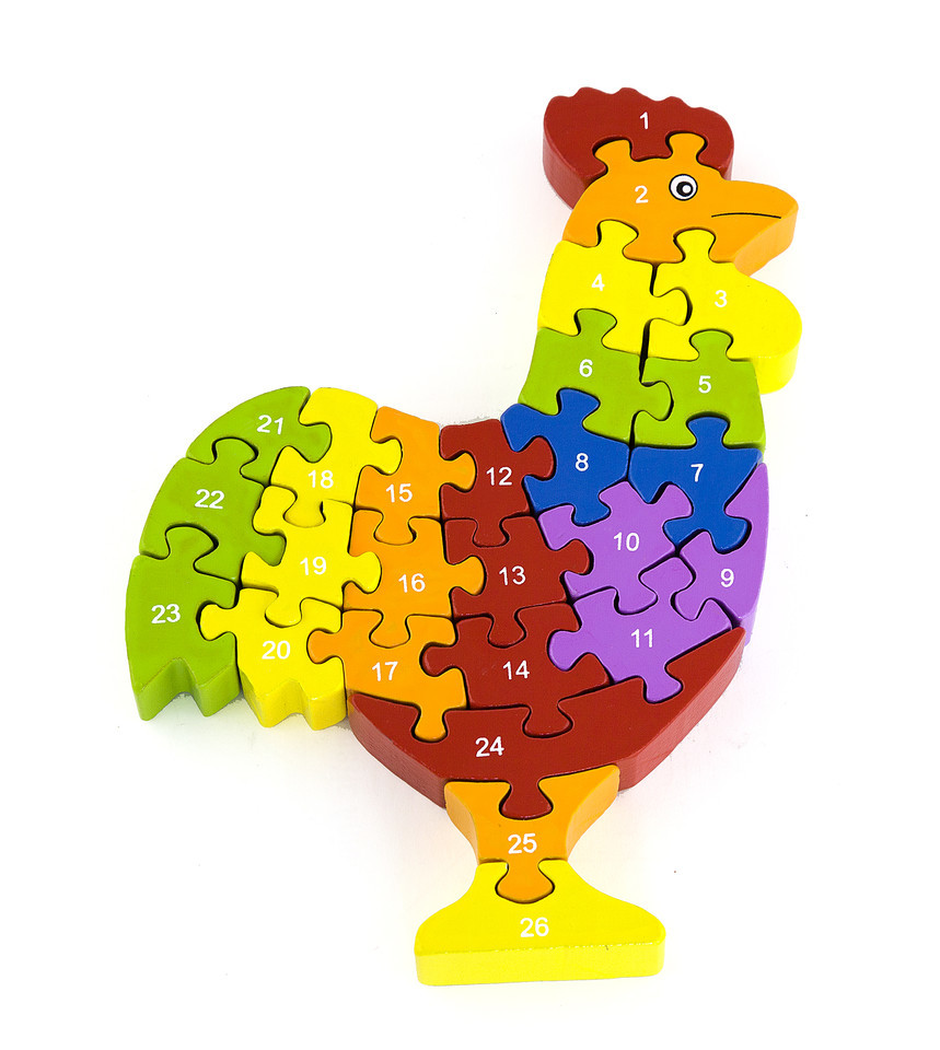 Viga 3D Puzzle kohút s písmenkami