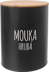 Orion Dóza plech/bambus priemer 13 cm Múka hrubá BLACK
