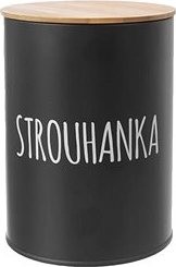 Orion Dóza plech/bambus priemer 11 cm Strúhanka BLACK