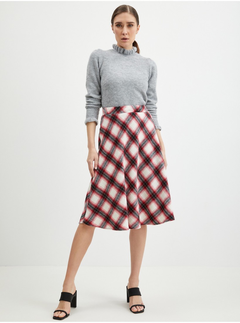 Orsay Red Checkered Skirt - Ladies