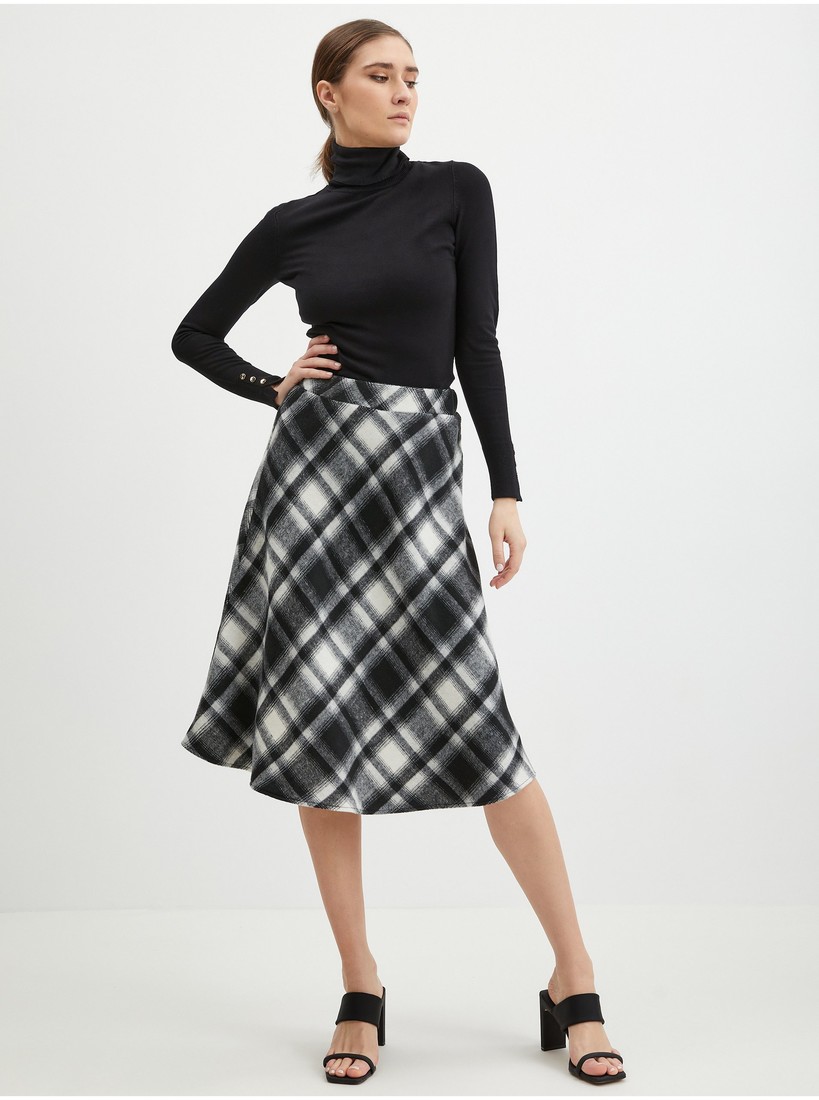 Orsay Black Ladies Plaid Skirt - Ladies