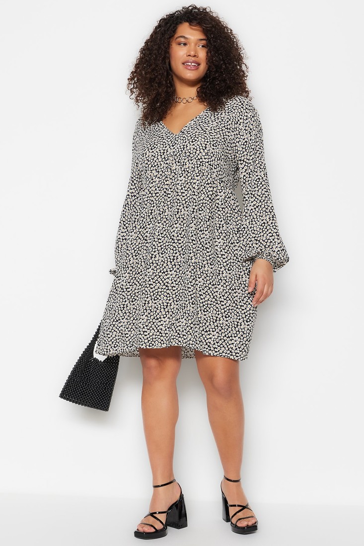 Trendyol Curve Plus Size Dress - Multi-color - A-line