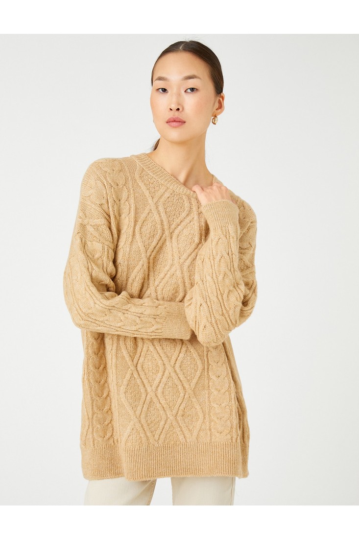 Koton Sweater - Brown - Regular fit