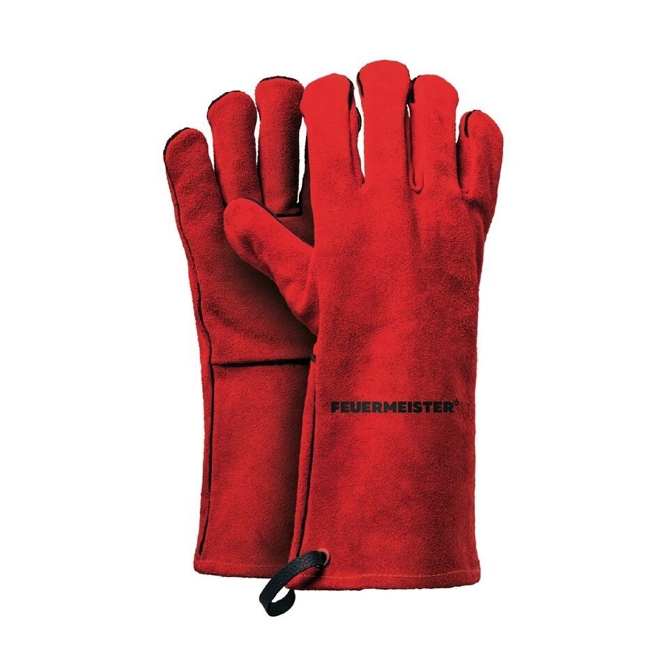 Kožené grilové rukavice Feuermeister BBQ Premium - červené, 8