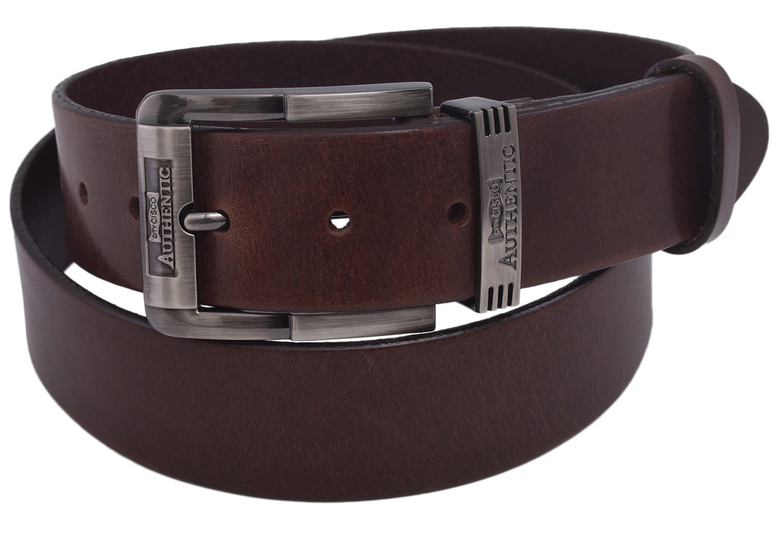 Pánsky kožený opasok 740-40-74 tmavohnedý hladký pracka Authentic
