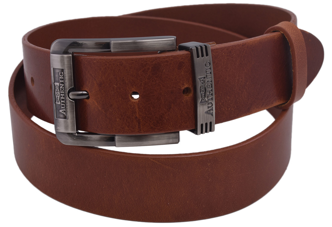 Pánsky kožený opasok 740-40-75 koňak hladký pracka Authentic