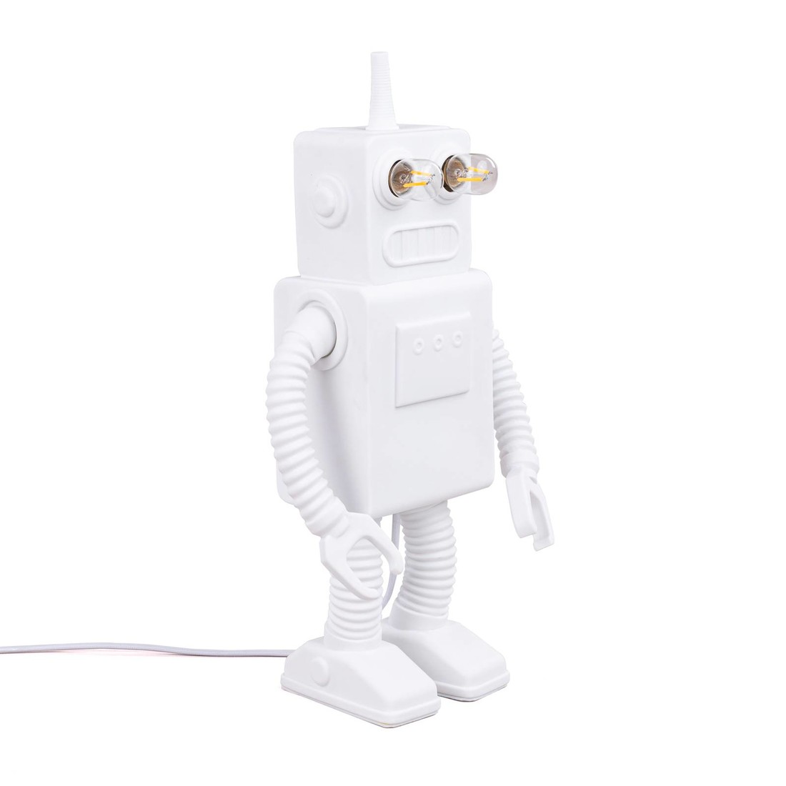 Stolová LED lampa Robot Lamp, porcelán, biela