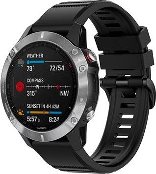 FIXED Silicone Strap na Garmin QuickFit 22 mm čierny