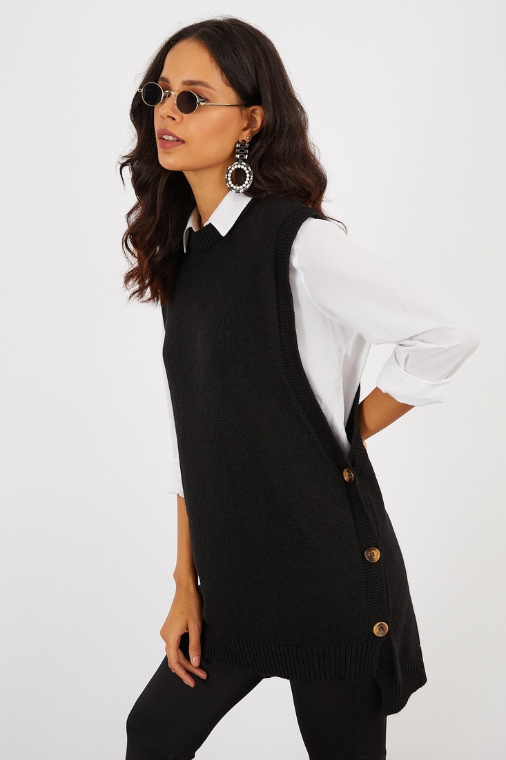 Cool & Sexy Tunic - Black - Fitted