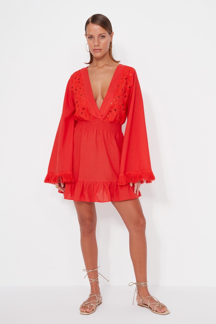 Trendyol Both Dress - Red - Ruffle