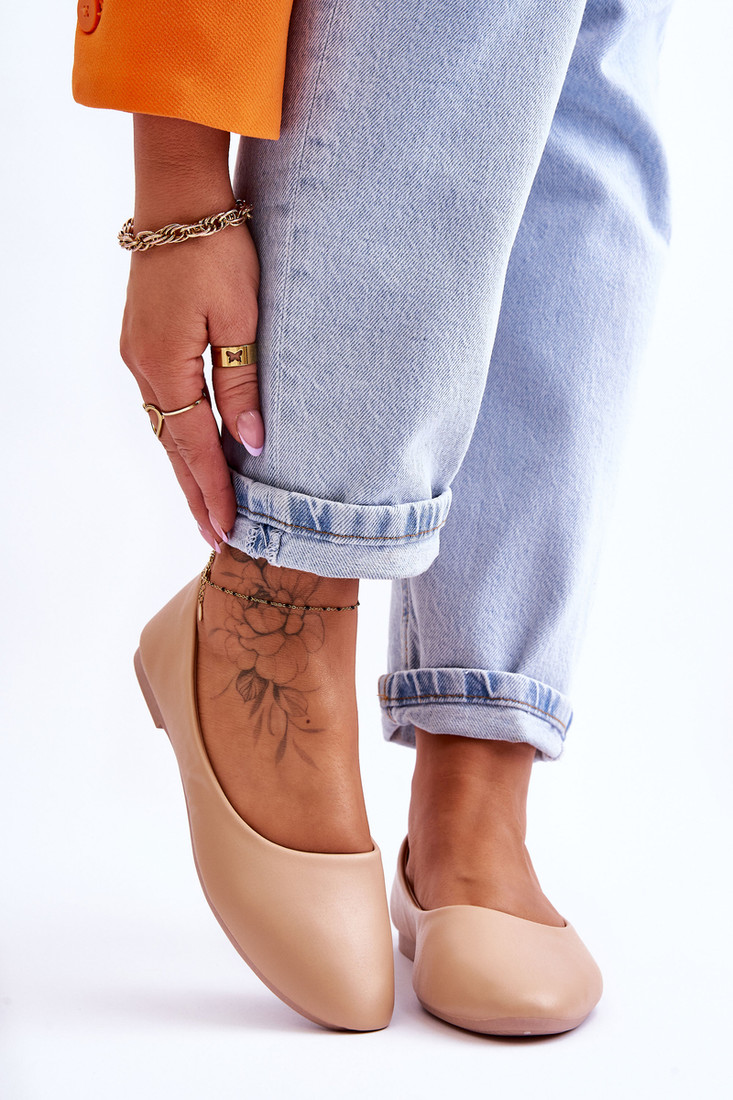 Ballerina Leather classic Beige Stacee