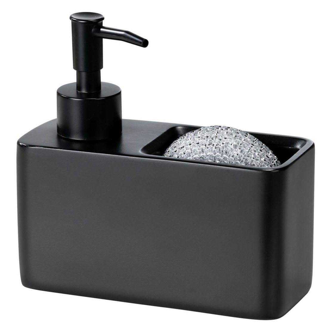 Wenko Dávkovač saponátu s místem na houbičku Resa, čierna