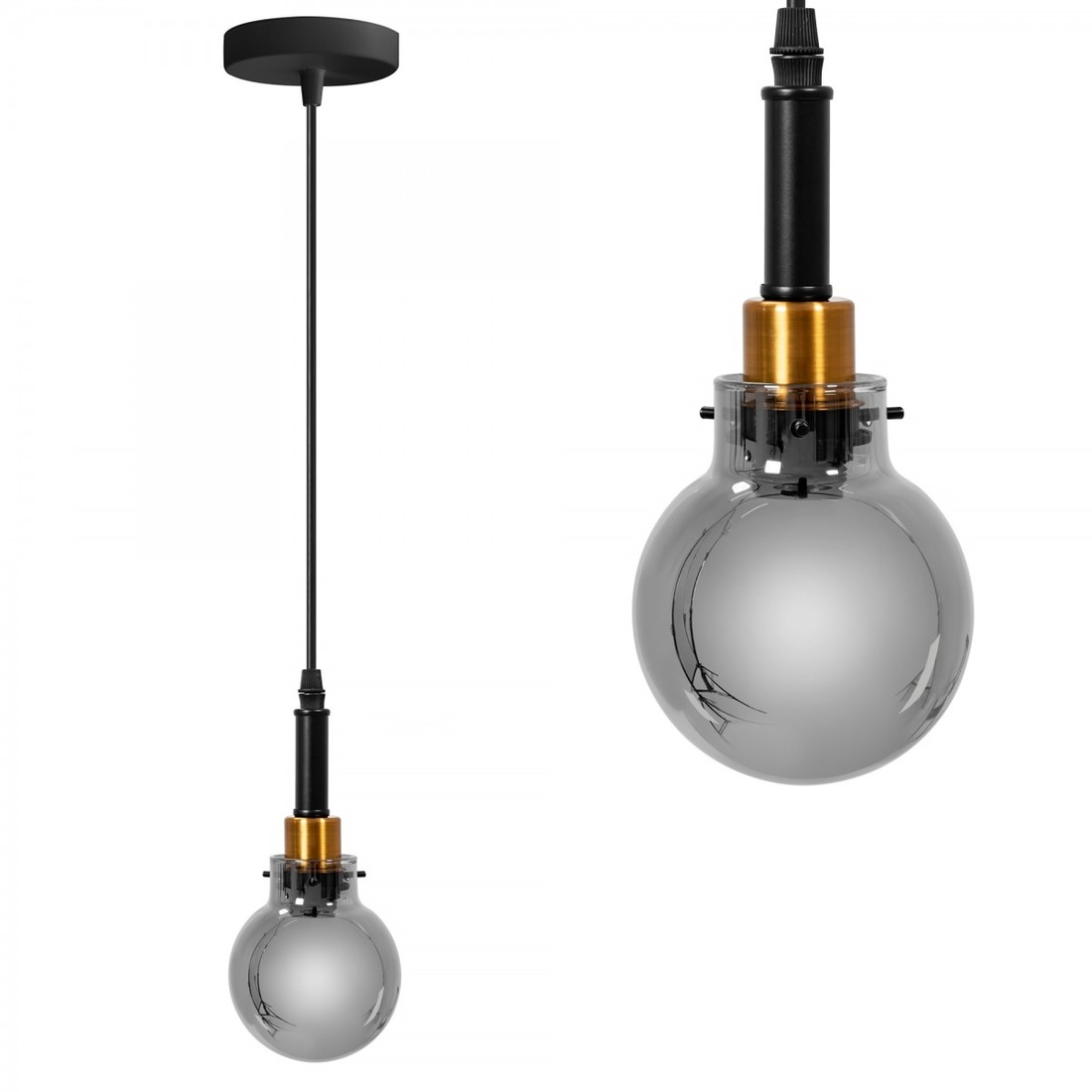 Závěsná lampa La Belle IX černá/zlatá