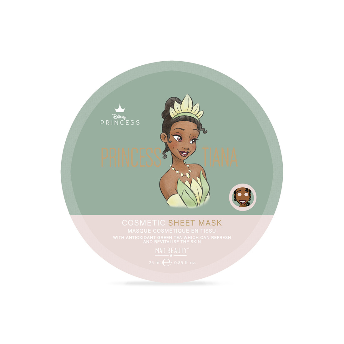 Mad Beauty Revita l lizačná plátienková maska Princess Tiana (Sheet Mask) 25 ml
