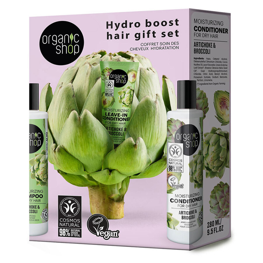 ORGANIC SHOP Darčeková sada pre vlasy Hydro boost 280 ml/280 ml/75 ml