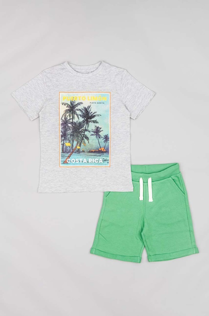 Detská bavlnená súprava zippy zelená farba