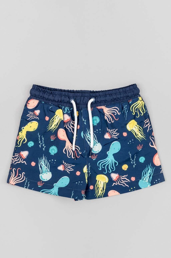 Plavkové šortky pre bábätká zippy tmavomodrá farba