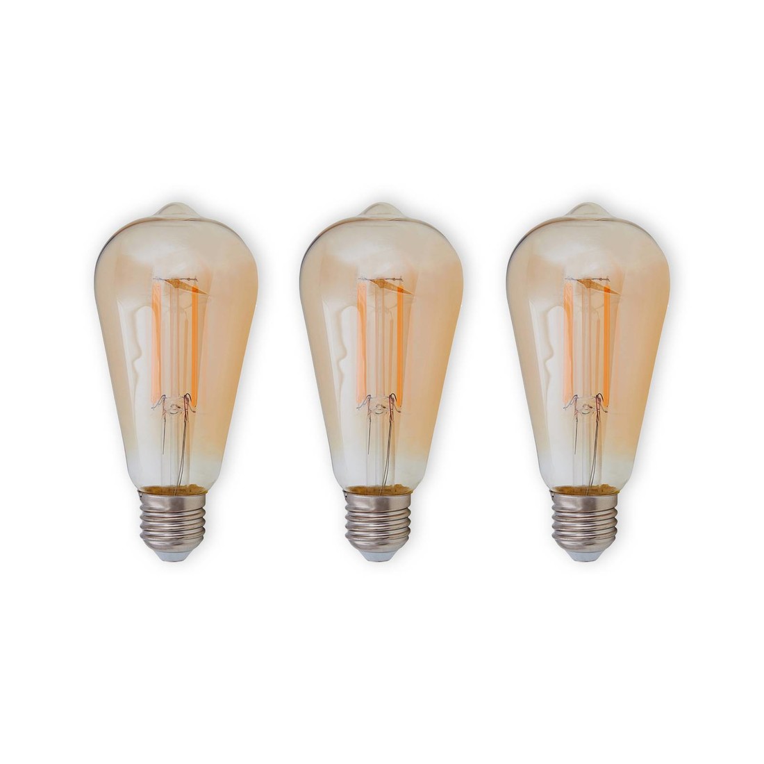 E27 LED žiarovka 6W 500lm jantárová 1 800K 3 kusy