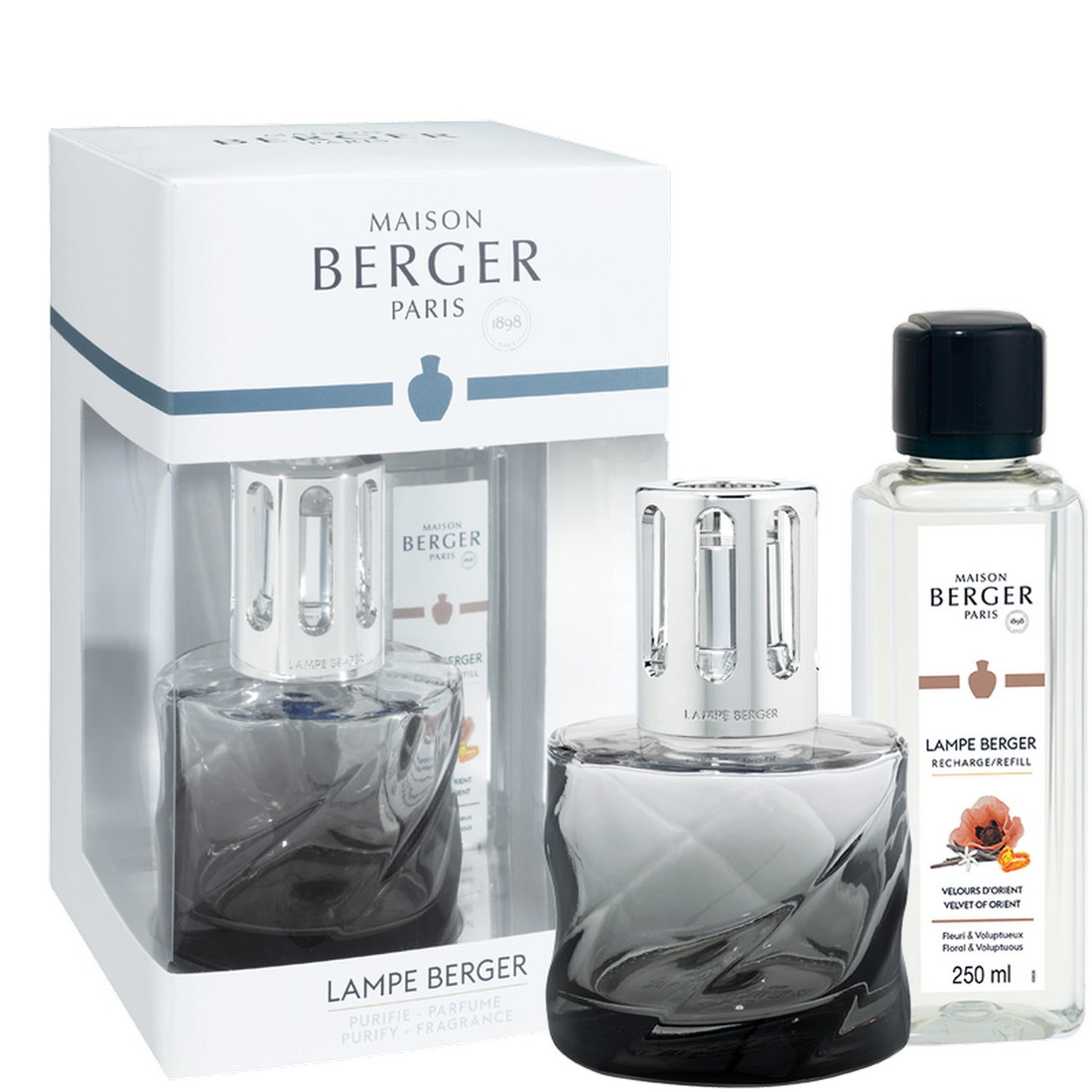 Maison Berger Paris Katalytická lampa Spirale čierna + náplň Zamat z Orientu, 250 mlt 0,25l černá 4781