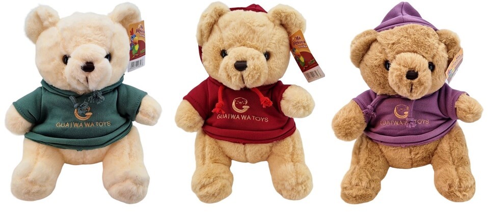 Medveď plyšový 30cm - fialová mikina