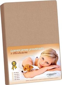 Bellatex Jersey s elastanem - 180 × 200 cm - kávová