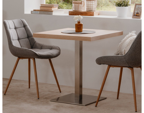 Jedálenský stôl Quadrato 70x70 cm, dub sonoma/nerez%