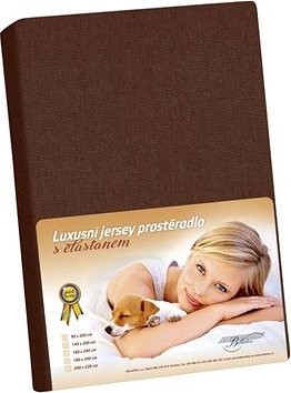Bellatex Jersey s elastanem - 160 × 200 cm - tmavě hnědá