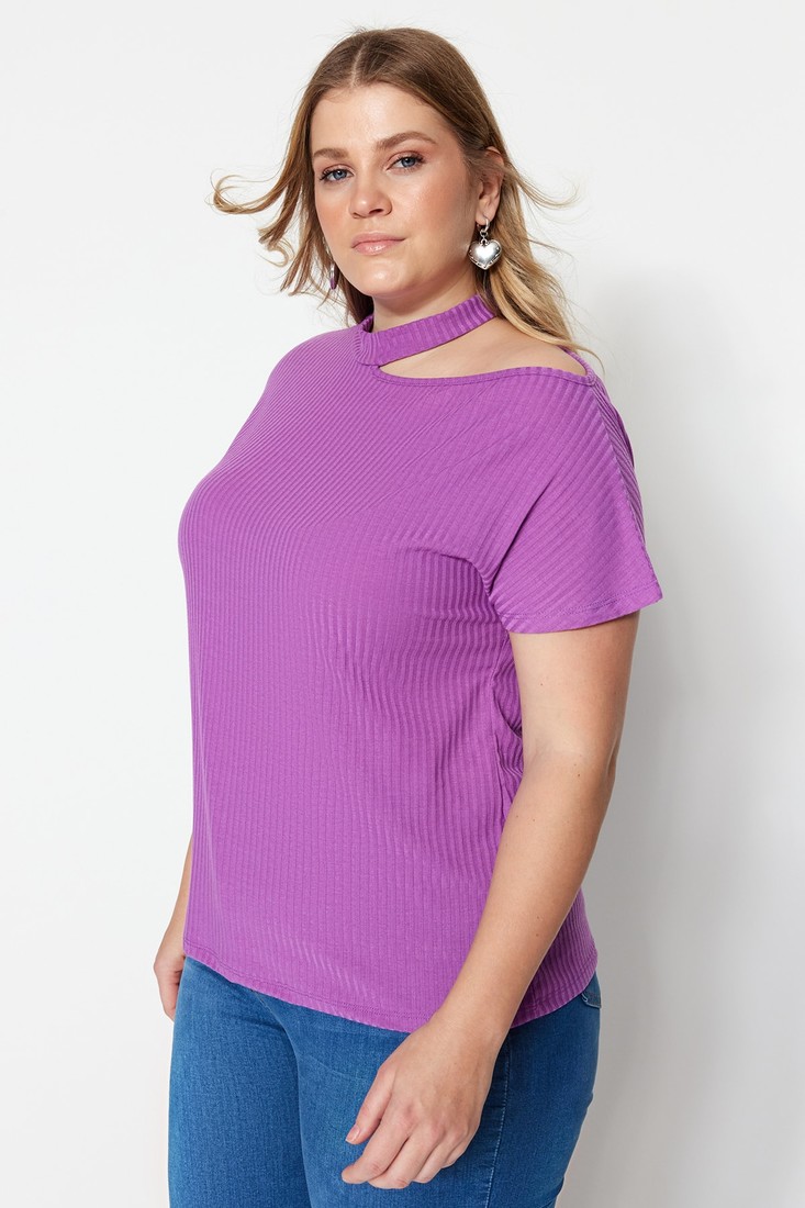 Trendyol Curve Plus Size Blouse - Purple - Regular fit