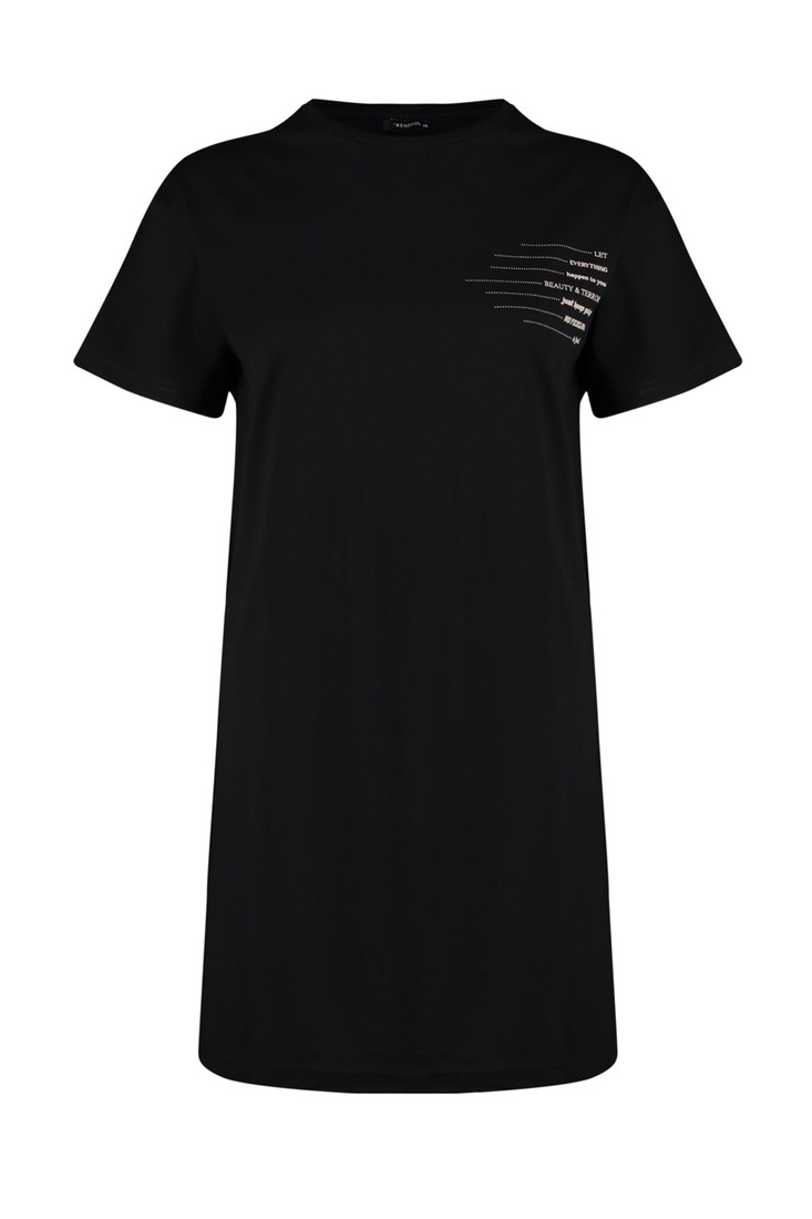 Trendyol Curve Plus Size Dress - Black - Jersey dress