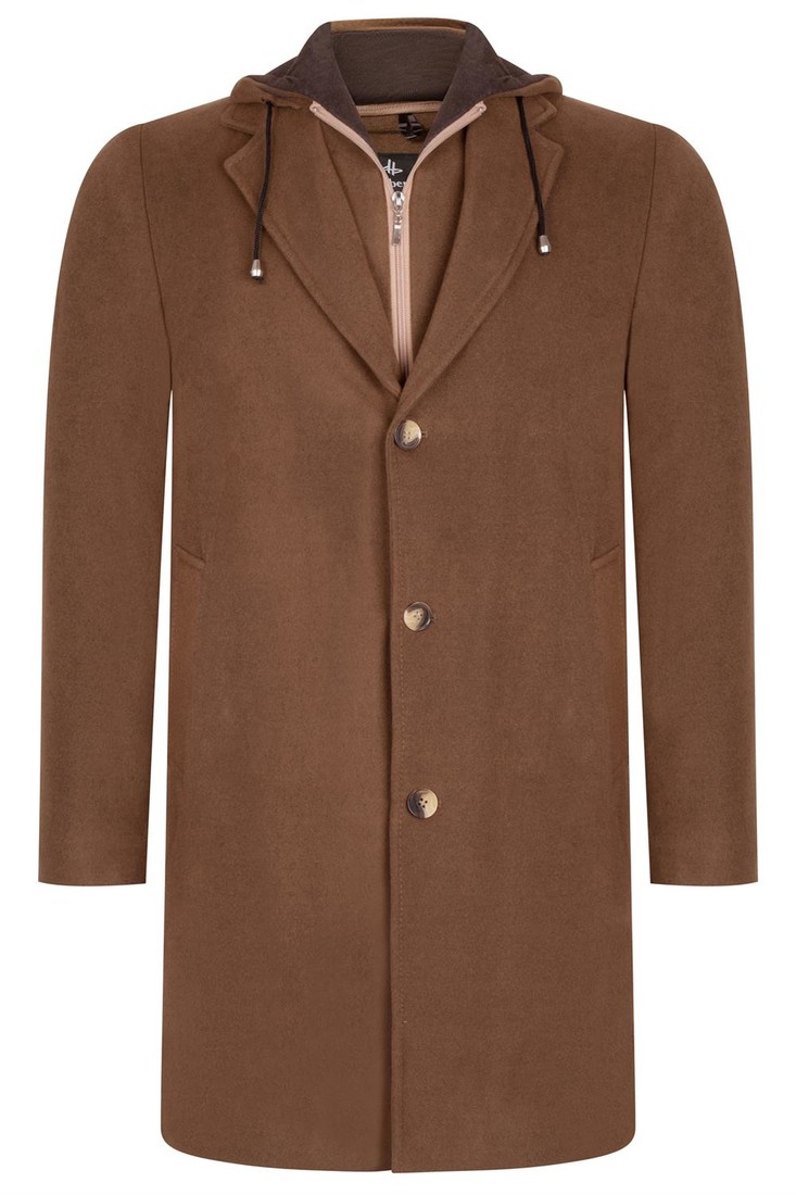 PLT8376 DEWBERRY MEN'S COAT-STRAIGHT CAMEL