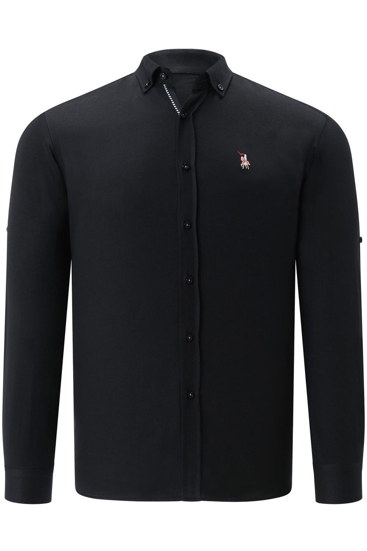 G674 DEWBERRY MEN'S SHIRT-LIGHT BLACK