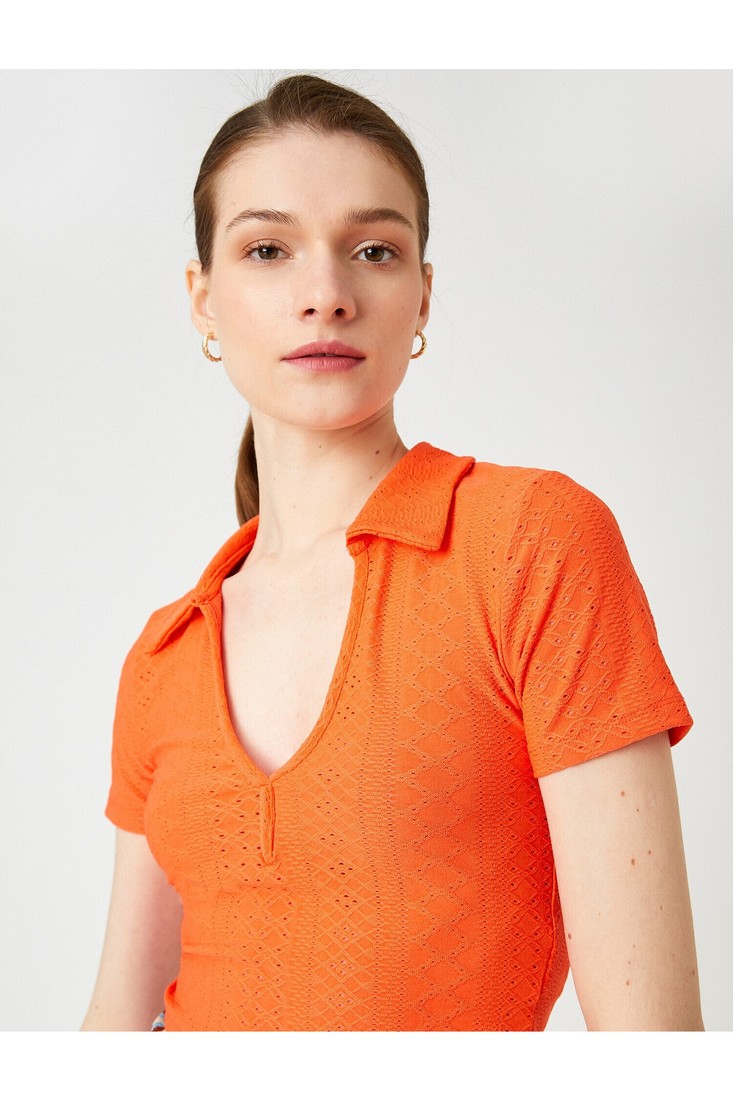 Koton Polo T-shirt - Orange - Fitted