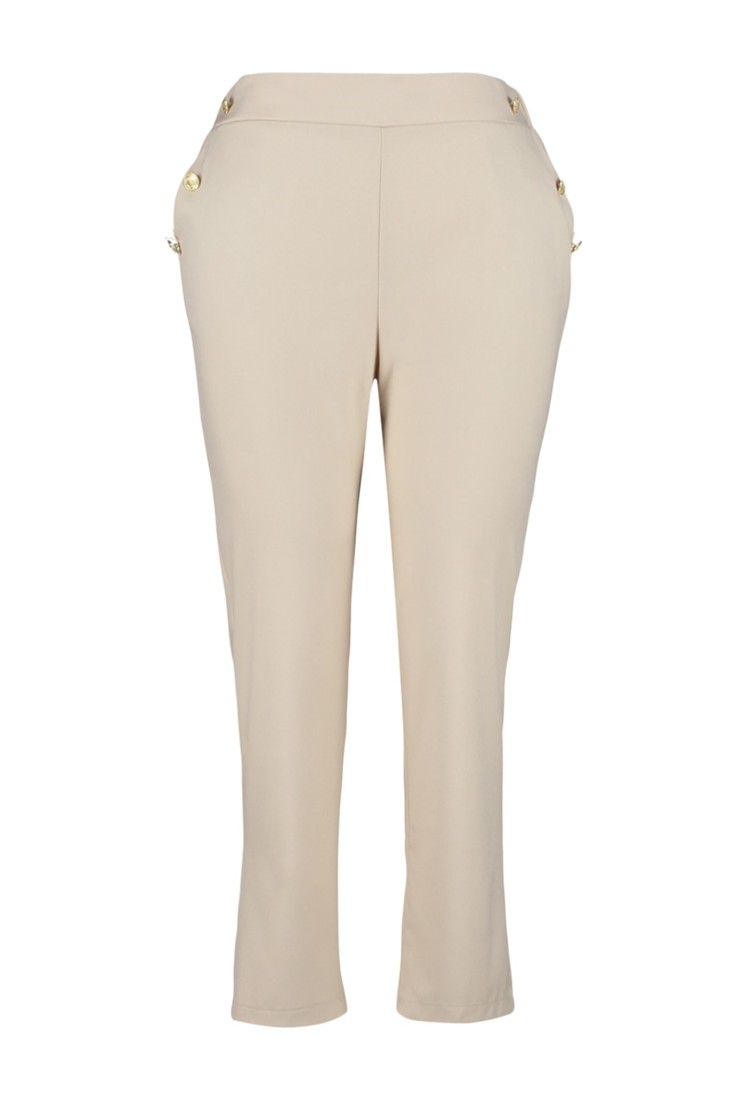 Trendyol Curve Plus Size Pants - Beige - Slim