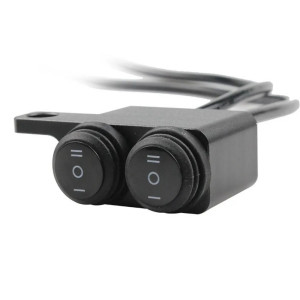 Spínač pozičných svetiel / predátorov / zvukových systémov - dvojitý na motocykel