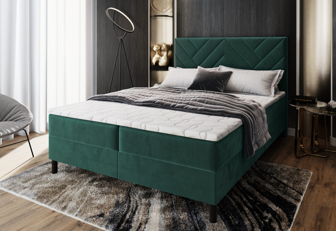 Expedo Čalúnená posteľ boxspring ROKOS + topper, 140x200, monolith 37