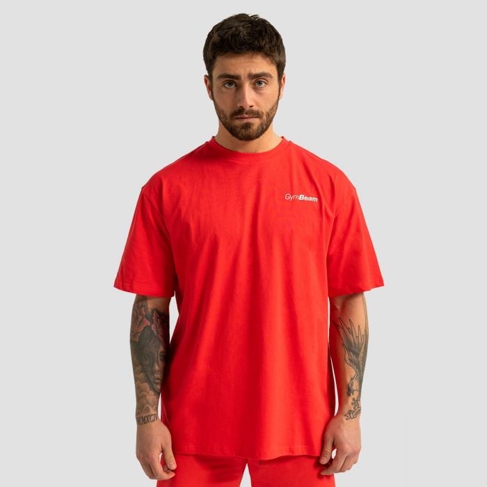 GymBeam Tričko Oversized Limitless Hot Red  XXLXXL