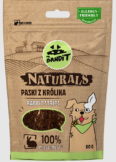 Pamlsok Mr. Bandit rabbit strips 80g