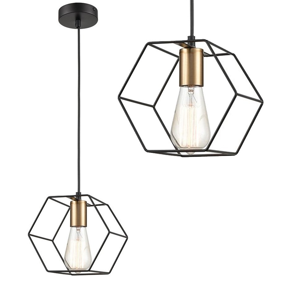 Závěsná lampa La Belle XIII černá/zlatá