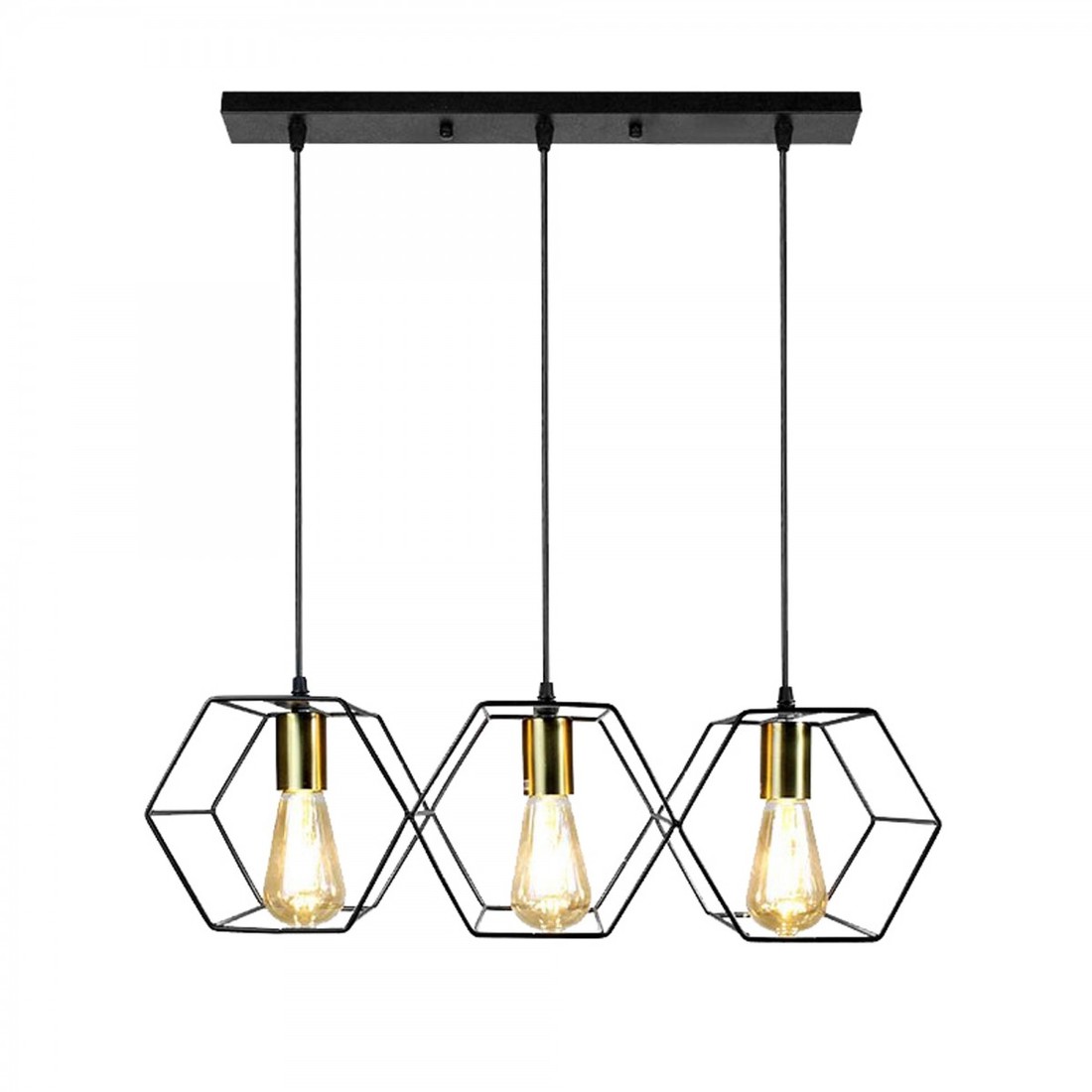Závěsná lampa La Belle XIV černá/zlatá