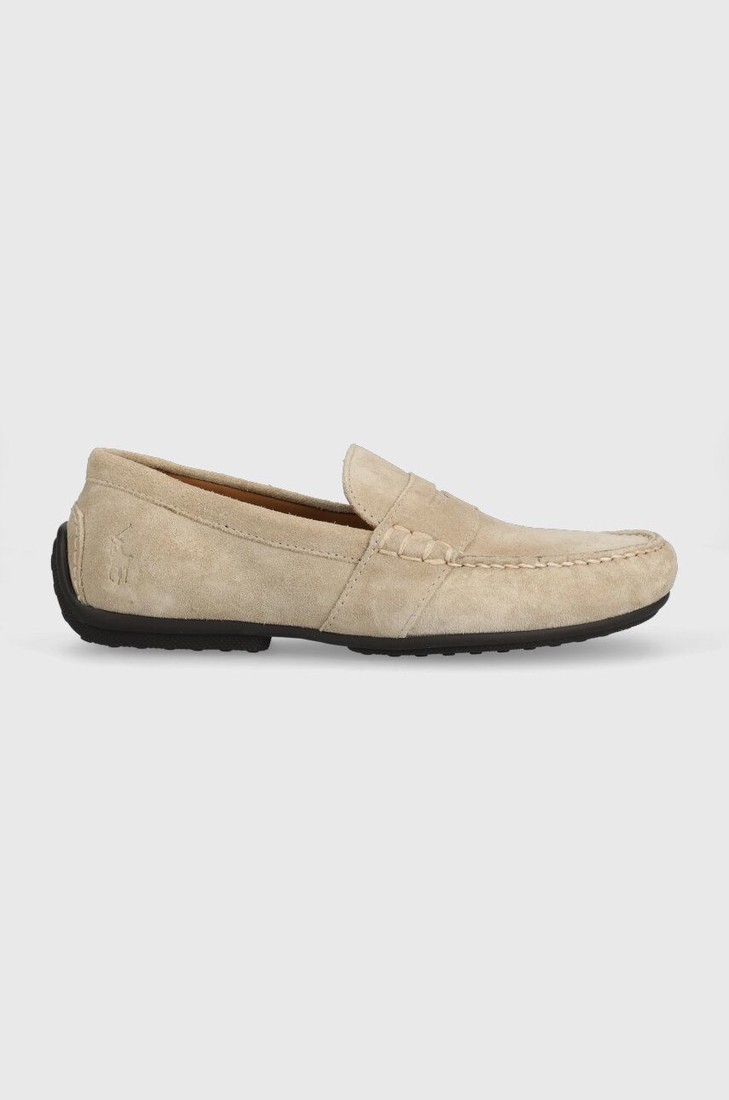 Semišové mokasíny Polo Ralph Lauren Reynold pánske, béžová farba, 803893741004