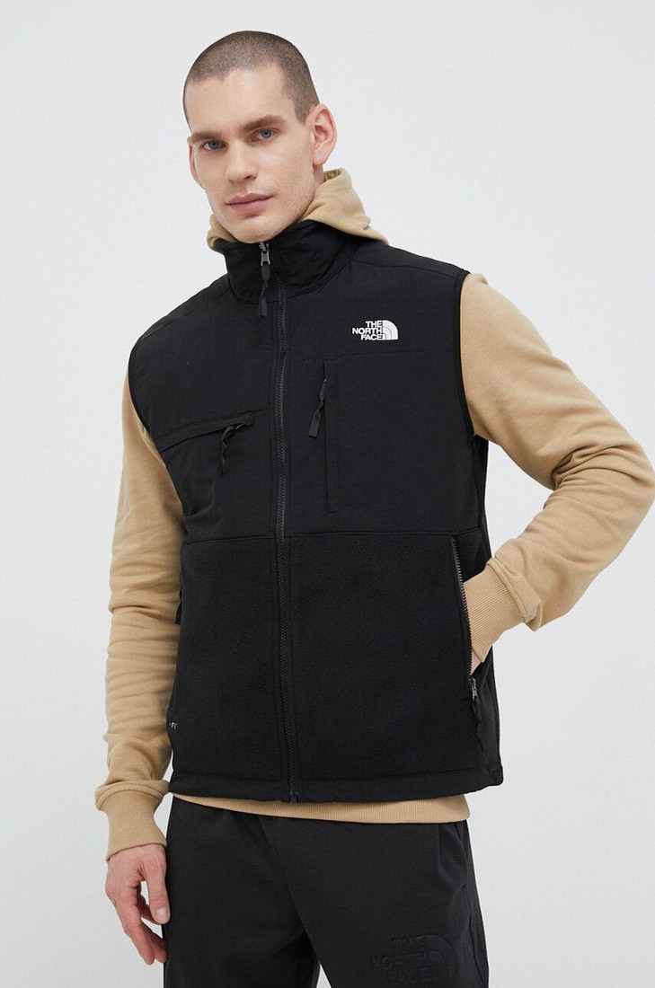 Vesta The North Face DENALI VEST pánska, čierna farba, prechodná