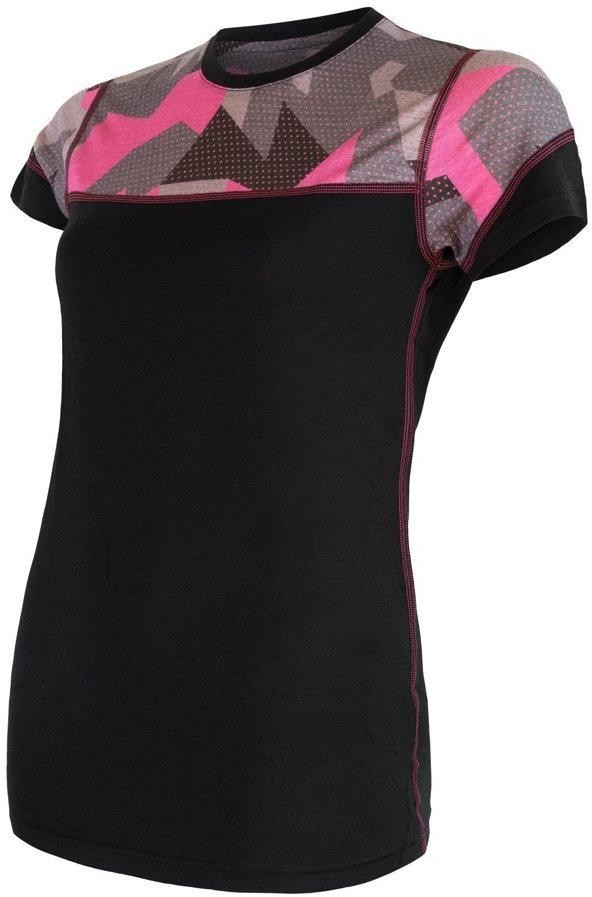 Sensor Merino Impress dámské triko kr.rukáv černá/camo Barva: M