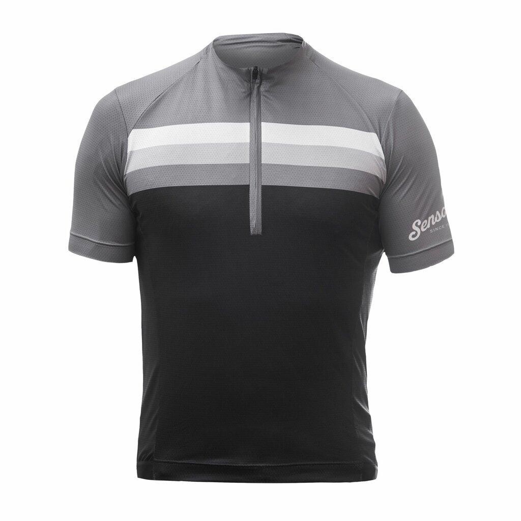 Sensor Cyklo Tour pánský dres kr.rukáv black stripes