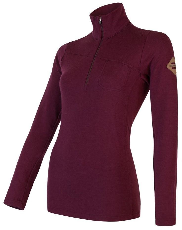 Sensor Merino Extreme dámské triko dl.rukáv zip port red